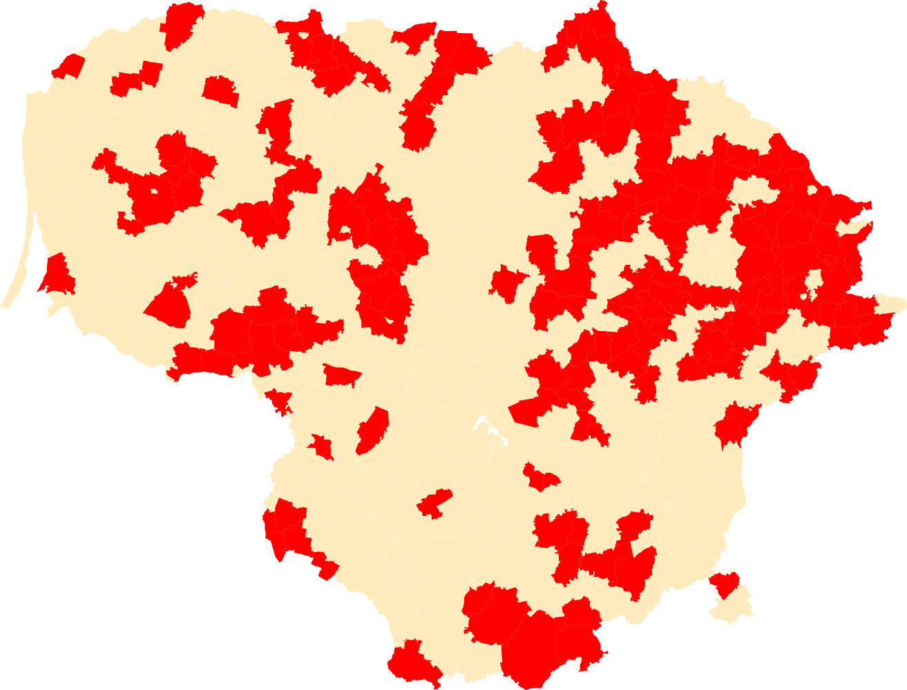 Gyventojų tankumas Lietuvoje