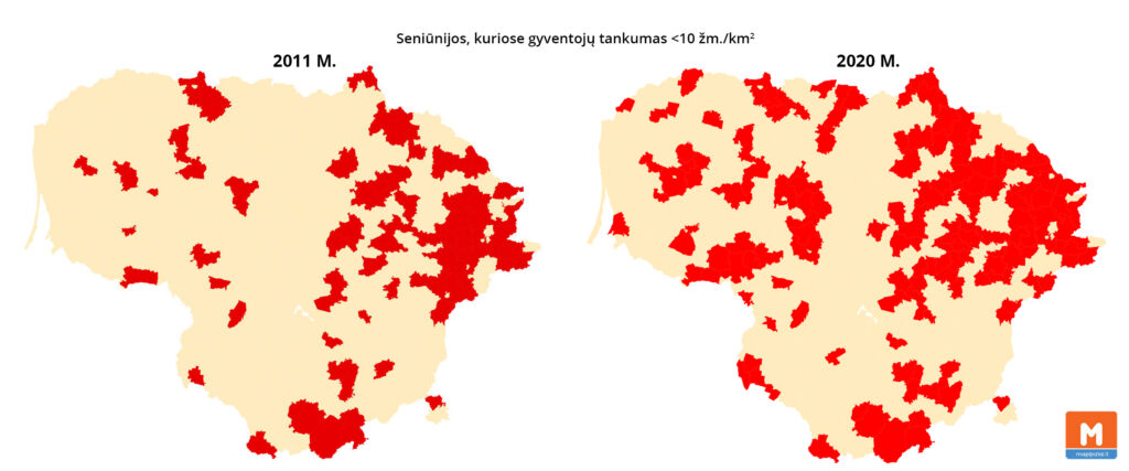 Retai gyvenamos teritorijos Lietuvoje
