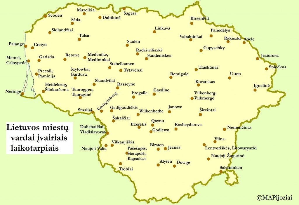 Lietuvos miestų senieji pavadinimai