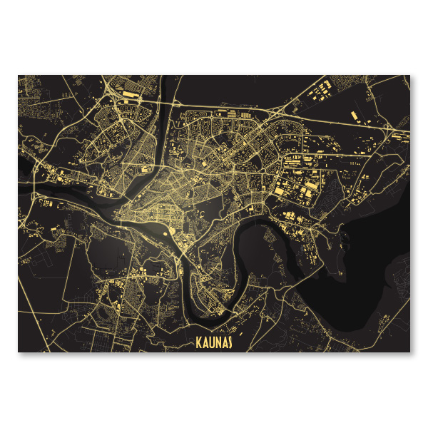 Kauno naktinis žemėlapis