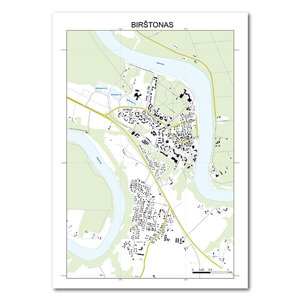 Birštono žemėlapis